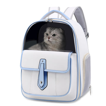 Portable Leather Cat Backpack