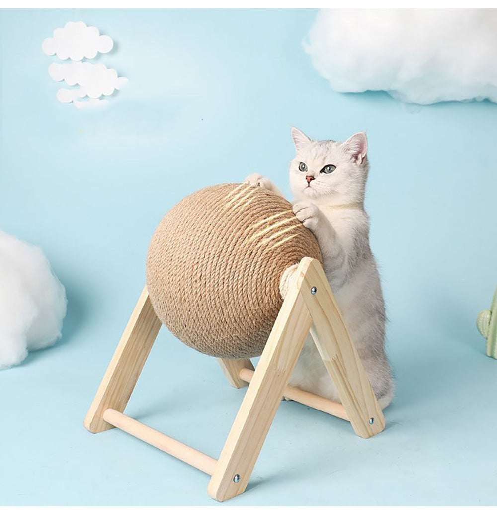 Wooden Sisal Scratching Ball