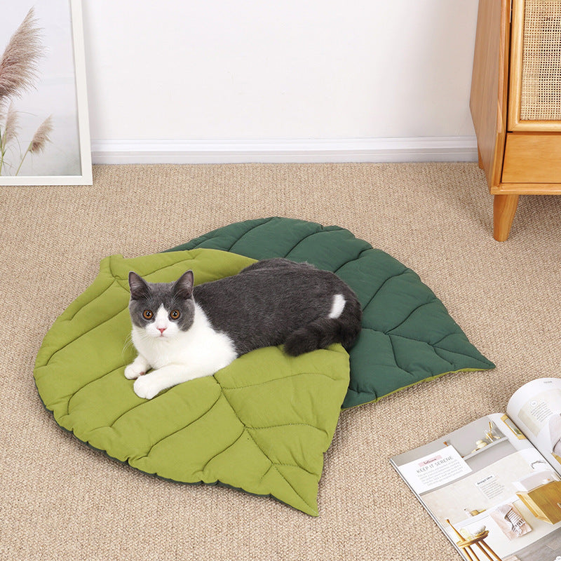 Leaf-Shaped Cat Mat