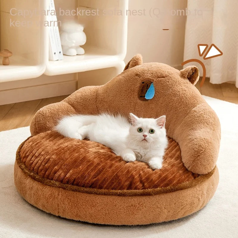 Capybara Cat Winter Bed